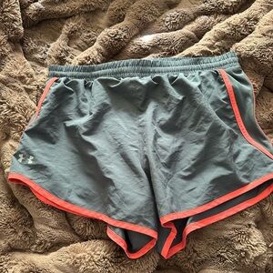 Under Armour Women's Athletic Shorts in Gray and Orange